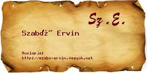 Szabó Ervin névjegykártya