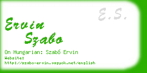 ervin szabo business card